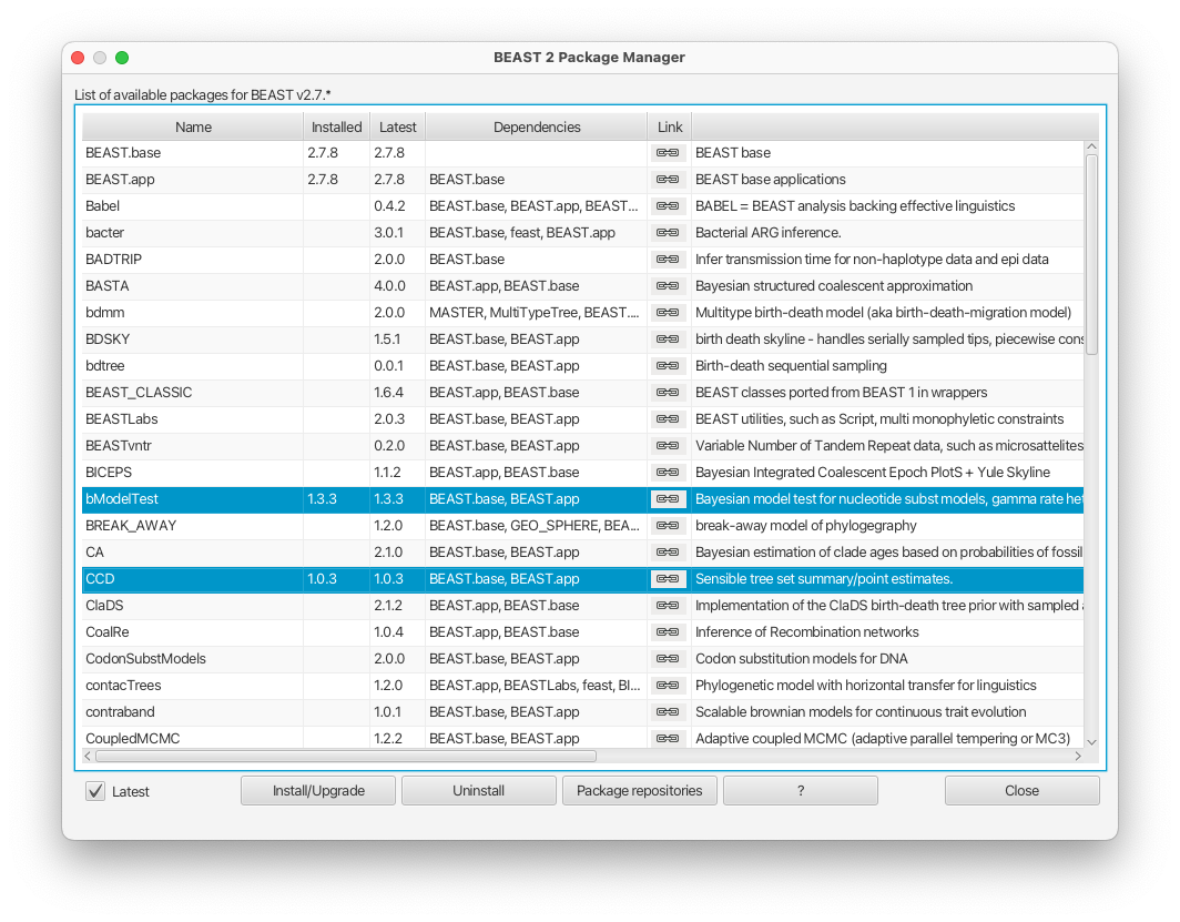 BEAST2 Package Manager
